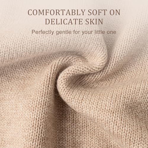 Baby Blanket Merino 100% Wool Baby Receiving Blanket Ultra-Soft & Temperature-Regulating Infant Blanket [28"x34"], Luxury Gift Box for Newborns, Sleeping, Stroller & Nursery (Brown, [28"x34"]) - Image 3