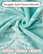 CGK Christmas Fleece Blanket King - Flannel Throw - Snowflakes, 90x108 - Image 3