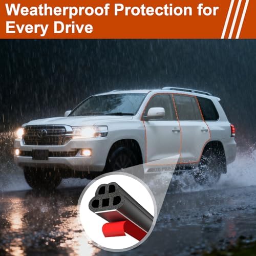 alophoty Car Door Seal Strip, 53.8 Ft, Double Layer 5-Hole, 0.59" × 0.47" - Image 4