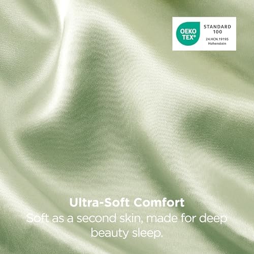 Bedsure Satin Pillowcases, Similar to Silk Pillow Cases Queen Size Set of 6, Pillow Case for Sleeping Women with Envelope Closure, Gifts for Women Men, Sage Green, 20x30 Inches, 6pcs - Image 5