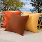 Kevin Textile Outdoor Waterproof 24”x24” Pillow Covers 2 Pack, Orange - Image 7