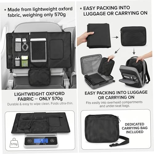 Inflatable Beds, Toddler Travel Bed, Toddler Airplane Bed, Lightweight Airplane Foot Hammock with Storage Bag, Adjustable Travel for Flights - Black - Image 3