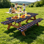 Cute Colorful Animal Paw Pads Print 3PCS Picnic Table Cover - Image 7