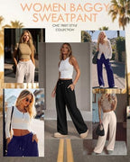 Neer 3 Pack Women's Wide Leg Sweatpants Baggy Pants with Pockets - Image 3