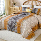 Dintszyayue Boho Quilt Set King, Aztec Geometric Bedspread with 2 Shams - Image 2
