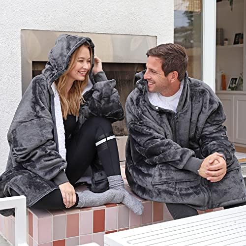 Catalonia Zip Up Wearable Blanket Hoodie, Oversized Sherpa Sweatshirt - Image 2