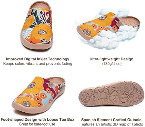 UIN Slipper Woman Travel Art Painted Shoes Wide Toe Casual Home Slip On Mules Malaga - Image 7