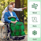 Mindsoft Christmas Wheelchair Blanket with Pouch Warm Soft Flannel Blanket 42.13 x 35.83 Inch Lap Blankets for Elderly Cozy Wheelchair Cover for Holiday Winter Leg and Lower Body Gifts (Dark Green) - Image 3