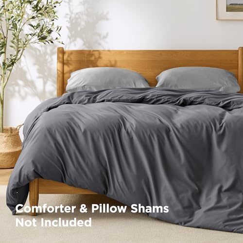 Bedsure Duvet Cover King Size, 1Pc Soft Double Brushed Bedding, Dark Grey - Image 2