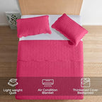 King Quilt Set Bedspread Coverlet Bedding Leaf Hot Pink 106"x96" - Image 2