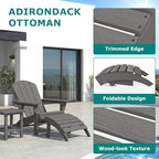 PLUUV Folding Adirondack Ottoman Footrest for Adirondack Chair, Grey - Image 4