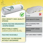Asatdd Neck Roll Pillow, 2 Pack Foam Cervical Roll Pillow with Breathable Cover for Office Chair, Recliner Rest, and Home and Travel Use, 6" x 17" - Image 6