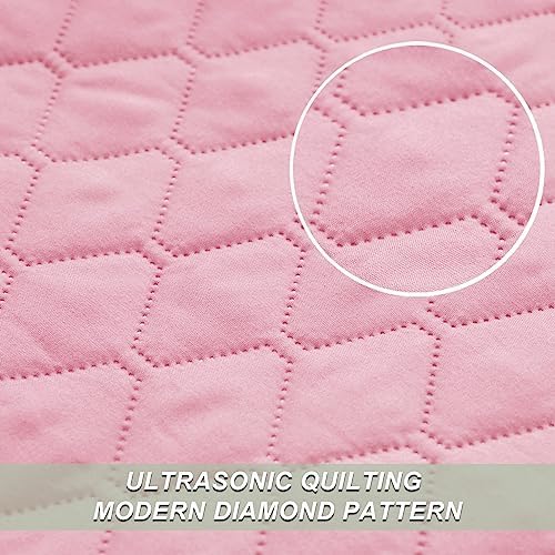 Exclusivo Mezcla Reversible King Size Quilt Bedding Set, Bright Pink - Image 4