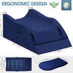 TranquilRelax Leg Elevation Pillows for After Surgery, Full Blue - Image 2