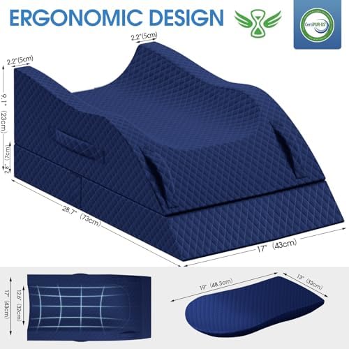 TranquilRelax Leg Elevation Pillows for After Surgery, Full Blue - Image 2