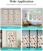 Window Privacy Film Frosted, Orange Pumpkins Halloween Non-Adhesive Static Cling Window Tint, Haunted Houses Bats Horror Insulated Windows Frosted Films for Living Room, 35.4 x 78.7 Inches - Image 7