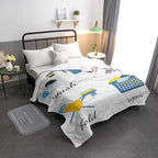 Quilt King Size Laundry Wash Dry Fold Repeat Luxury Quilted Comforter Soft Lightweight Bedspread Coverlet Reversible Stitched Bed Comforter for All Season 90x102 Inch - Image 2
