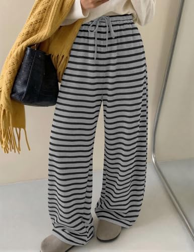 TARSE Women's Striped Barrel Pants Wide Leg Lounge Pants - Image 2