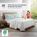 Kickoff Viscose Bamboo Pillowcase, Queen, Set of 2, 100% Organic Hidden Zippered Viscose Bamboo Pillow Case Queen Size, Cooling Pillow Cover for Hot Sleepers (20"x30" Coastal Blue) - Image 2