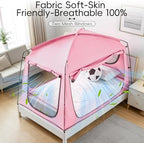 Privacy Sleep Indoor Bed Tent for Adults Kids, Portable Blackout 90% Canopy Tents with 3 Doors Breathable Mesh Windows - Image 6