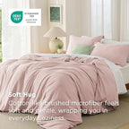 Bedsure Duvet Cover King Size, 3Pcs Double Brushed Bedding Set, Rose Pink - Image 2