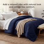 Bedsure Twin XL Comforter - Twin XL Duvet Insert for All Season, Ultra-Soft Quilted Down Alternative Comforter, Blanket for Bed with 4 Tabs, Machine Washabl, Navy, 68x92 in - Image 6
