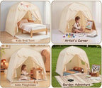 Akiky Large Teepee Tent for Kids with Lights Portable Bed Canopy Tent Foldable Teepee Canopy Playhouse Inside Canopy Bed for Playroom(Natural) - Image 6