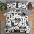 Pamnest Full Comforter Set with Sheets, 7 Pieces Woodland Vintage Bedding by PAMNEST
