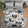 Pamnest King Comforter Set with Sheets, 7 Pieces Woodland Vintage Bedding by PAMNEST