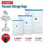 Spacesaver Vacuum Storage Bags with Hand Pump, Variety, 10 Pack - Image 3