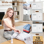 10 Pack Travel Vacuum Bags with Pump, 80% Space Saver Vacuum Seal Bags for Clothing Travel for Luggage & Seasonal Storage - Image 2