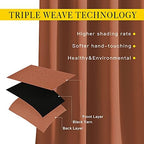 NICETOWN Blackout Curtain for French Door - Indoor Slider Curtain for Patio Door, Extra Wide Drape for Living Room/Bedroom (Burnt Orange, W100 x L84, 1 PC) - Image 3