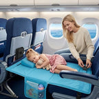 Inflatable Beds, Toddler Travel Bed, Toddler Airplane Bed, Portable Kids Airplane Seat Extender Travel with Pillow, Blue - Image 3