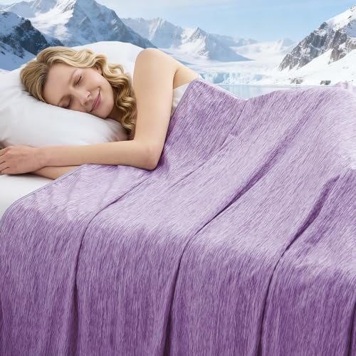 Cooling Blanket Queen Size, 90"x90" Cooling Blankets for Hot Sleepers, Cold Blanket Thin Lightweight Breathable Soft for Couch Bed, Lightweight Blanket Keep Cool for Night Sweats by PENGZHUTECHNOLOGY
