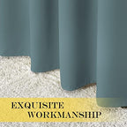 NICETOWN Blackout Curtains 66 inches Long, Grommet Window Treatment Thermal Insulated Solid Blackout Curtains/Panels/Drapes for Bedroom, Greyish Blue, Set of 2, W66 x L66 - Image 6