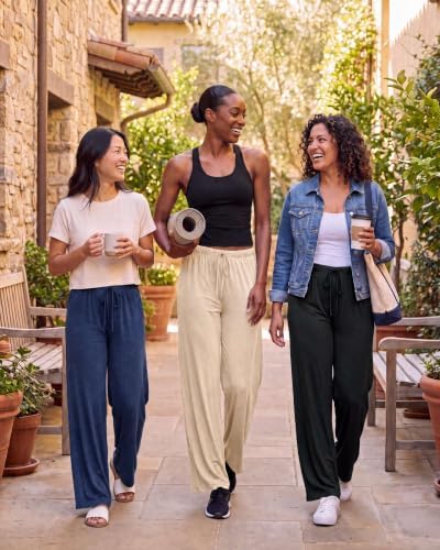 3 Pack Women's Palazzo Pants Wide Leg Adaptive Pajama Bottoms Lounge Casual - Image 4