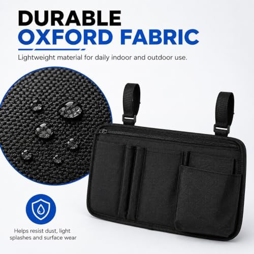 Wheelchair Side Bag for Pride Mobility Jazzy Carbon HD 2025-2026, Armrest Bag - Image 3