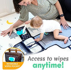 Kopi Baby Portable Diaper Changing Pad, Wipes Pocket, Premium Black Arrows - Image 4