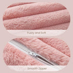 AELS Faux Fur Striped Cylinder Pillows Set of 2, 8" x 24" Decorative Modern Bolster Pillows with Removable Washable Cover & Insert, Body Pillow for Couch Bed, Living Room Bedroom Nursery Decor, Pink - Image 3