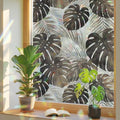 Palm Leaves Window Privacy Film Rainbow Static Cling Stain Glass Window Film for Glass Door, Decorative Heat Blocking Sunroof Decal Sticker for Car 23.6"x78.7" Farmhouse Botanical Tropical Plants Leaf by AMZRicher