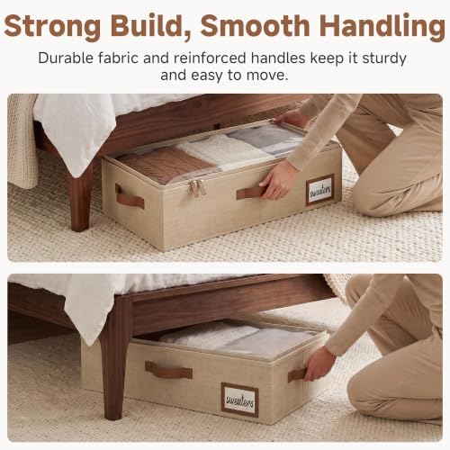 StorageWorks 5 Inch Low Profile Under Bed Storage Containers with Clear Lid - Image 4