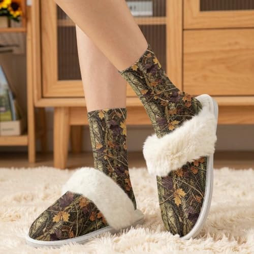 Fuzzy Slippers for Women Washable Cotton Slippers with Crew Socks - Image 2