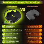 Truckules Medium Big Rig Truck Seat Cushion, Black, Thick Memory Foam - Image 4