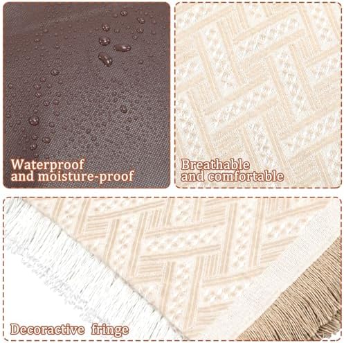 2-in-1 102'' x 71'' Extra Large Beige Outdoor Picnic Blankets - Image 4
