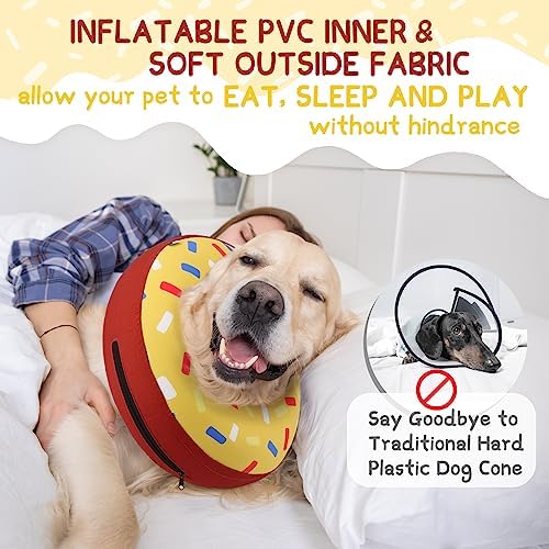 Supet Inflatable Dog Cone Collar Alternative After Surgery, Dog Neck Donut Collar Recovery E Collar for Neuter, Soft Pet Cone for Small Medium Large Dogs - Image 3
