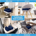 TushGuard Seat Cushion, Memory Foam Office Chair Cushion - Blue, Large - Image 5