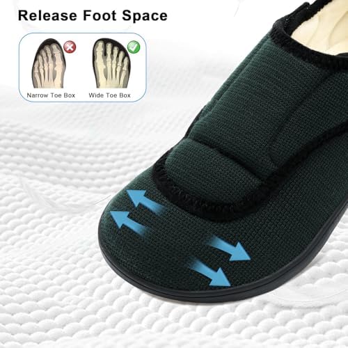 Scurtain Mens House Slippers Comfortable Wide Diabetic Orthopedic Shoes - Image 4