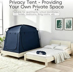 Privacy Sleep Indoor Bed Tent for Adults Kids, Portable Blackout 90% Canopy Tents with 3 Doors Breathable Mesh Windows - Image 5