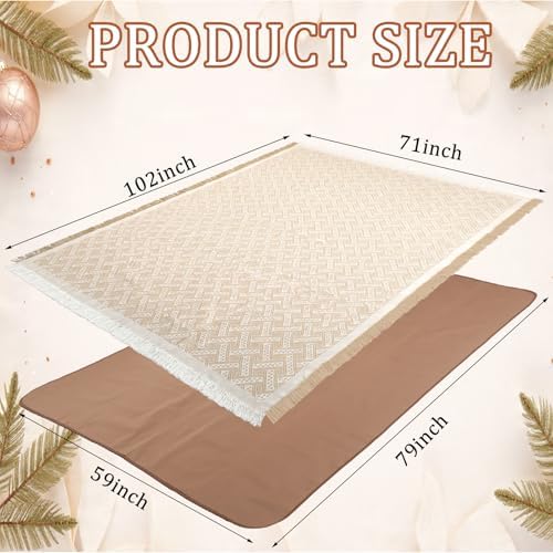 2-in-1 102'' x 71'' Extra Large Beige Outdoor Picnic Blankets - Image 3