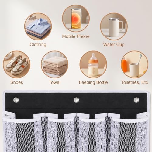6 Pcs RV Shoe Storage for Bedside, Hanging Shoe Rack with 24 Mesh Pocket - Image 7